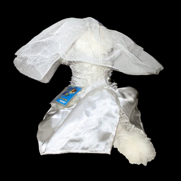 Vintage GANZ Webkinz White Dog Poodle Bride Dress Veil with Original Tag - Picture 2 of 7